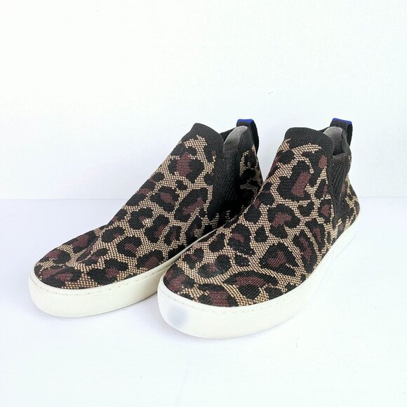 Rothy's Wildcat Leopard Animal Print Chelsea Sneaker Trainers, Sz 9 - Picture 5 of 11
